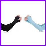 2 пари чорні та блакитні мітенки тонкі, рукавички без пальців з написом Unftd Quen, фото 2