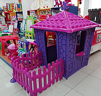Развивающий игровой комплекс для детей Pilsan, Пластиковый домик с оградой Серенево-лиловый
