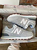 Жіночі кросівки New Balance 574 Gray Pink сіро-рожеві Нью Беланс замш сітка весна осінь літо, фото 9