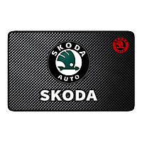 Анти скользящий коврик Skoda Шкода Anti Slip в авто на панель торпеду силіконовий липкий з логотипом