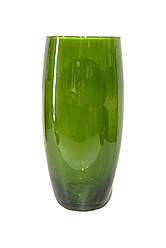 Ваза стеклянная оливковая  28 см х037