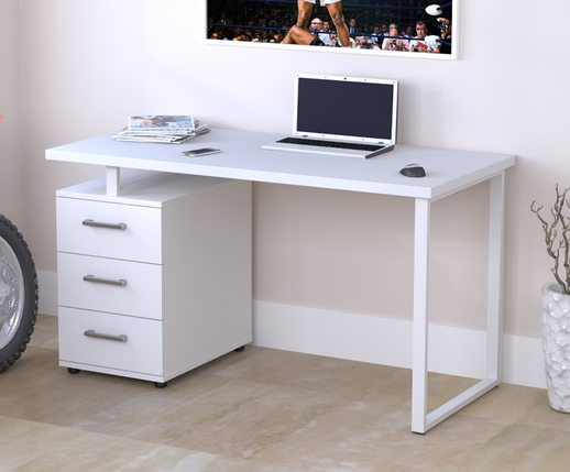 Стіл офісний L-27 max 36 мм (1350*650) білий TM Loft design, фото 1