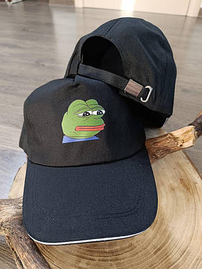 Кепка Бейсболка Чоловіча Жіноча City-A з жабою Лягушкою Попеля Pepe the Frog Чорна No4133, фото 1