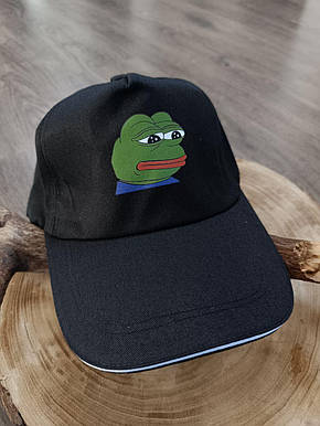 Кепка Бейсболка Чоловіча Жіноча City-A з жабою Лягушкою Попеля Pepe the Frog Чорна No4133, фото 3