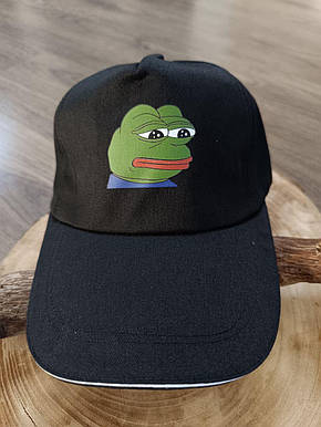 Кепка Бейсболка Чоловіча Жіноча City-A з жабою Лягушкою Попеля Pepe the Frog Чорна No4133, фото 4