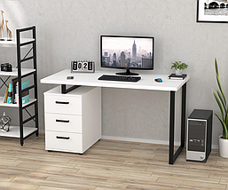 Стіл офісний L-27 max 32 мм (1350*650) метал чорний TM Loft design, фото 4