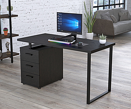 Стіл офісний L-27 max 32 мм (1350*650) метал чорний TM Loft design, фото 3