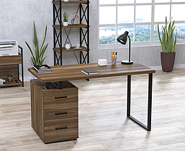 Стіл офісний L-27 max 32 мм (1350*650) метал чорний TM Loft design, фото 5