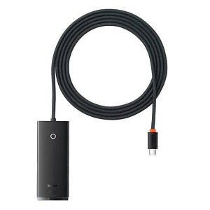 USB-хаб Baseus Lite Series 4-Port (WKQX030501) Black (Уцінений)