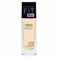 Maybelline Fit Me Luminous + Smooth Foundation тональный крем для лица осветляющий 110 Porcelain 30 мл