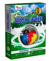 Порошок для стирки WASH&FREE универсальный Горная свежесть 400 г, 7 стирок Цветочно-хвойный аромат 140876