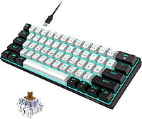 Сток упаковки Snpurdiri 60% Проводная механическая игровая клавиатура, 61 клавиша Anti-Ghosting, синяя