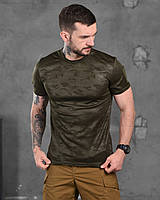 Тактическая потоотводящая футболка хаки мультикам полиэстер, мужская военная футболка камуфляж с липучками зсу