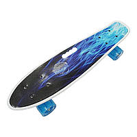 Пенниборд RollerUA Penny Music скейт 55х15 см Black/Blue