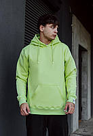 Зеленое мужское Худи Staff кофта с капюшононм light green basic fleece Adore Зелене чоловіче Худі Staff кофта