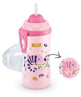 Nuk Flexi Cup чашка с силиконовой трубочкой 12м+ хамелеон розовый 300 мл (7028599)
