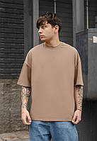 Оверсайз Футболка Staff brown oversize мужская стаф Adore Оверсайз Футболка Staff brown oversize чоловіча стаф