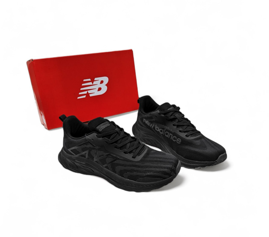 Кросівки літні чоловічі New Balance Fresh Foam black Нью Баланс чорні легкі текстильні зручні піна демі