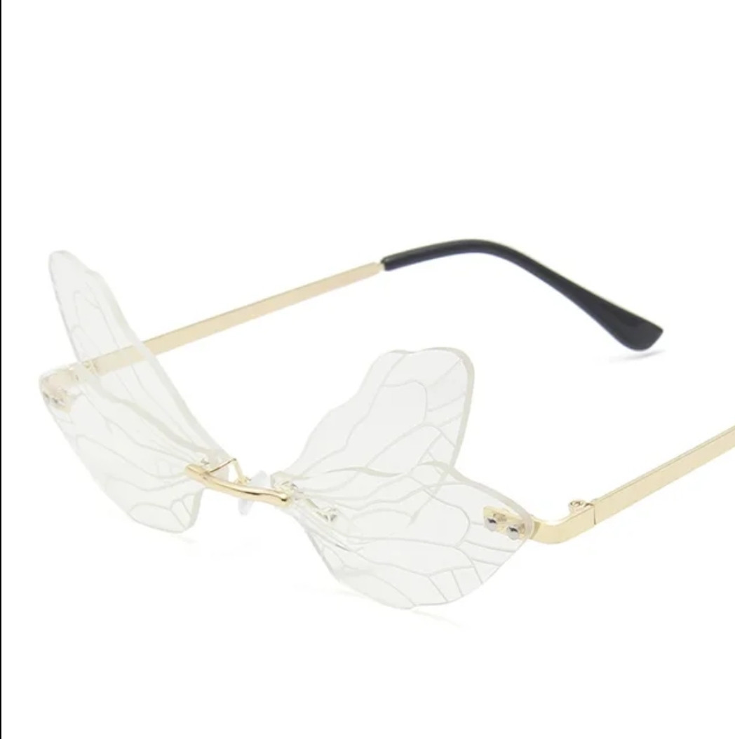 Білі окуляри Метелики, захист від ультрафіолетових променів UV400. Оригінальні окуляри для креативних людей.