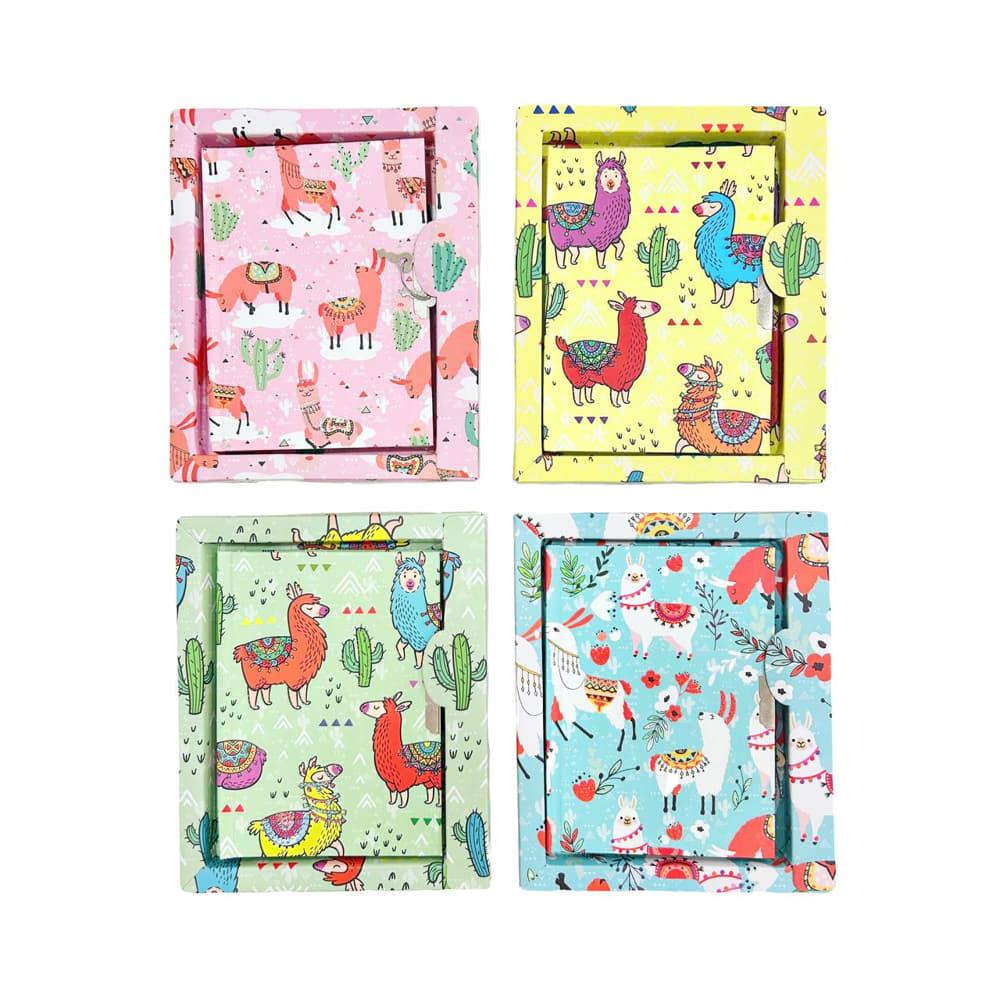 Блокнот з замком А6 48арк Лама в карт кор, асорті 64113-Е, фото 1