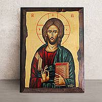 Писаная икона Пантократор Иисус Христос 22 x 28 см