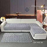 Накидки на диван та два крісла велюрові Розмір 90х160см -2шт та 90х210см-1шт якісні дивандеки, фото 5