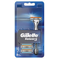 Gillette Sensor 3 бритва + сменные лезвия 6 шт. (7356218)