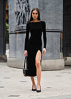 Сукня Staff black облягаюча жіноча чорна святкова для дівчини стаф Adore