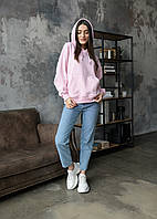 Розовое худи с капюшоном Staff logo pink oversize Adore Жіноче рожеве худі з капюшоном Staff logo pink