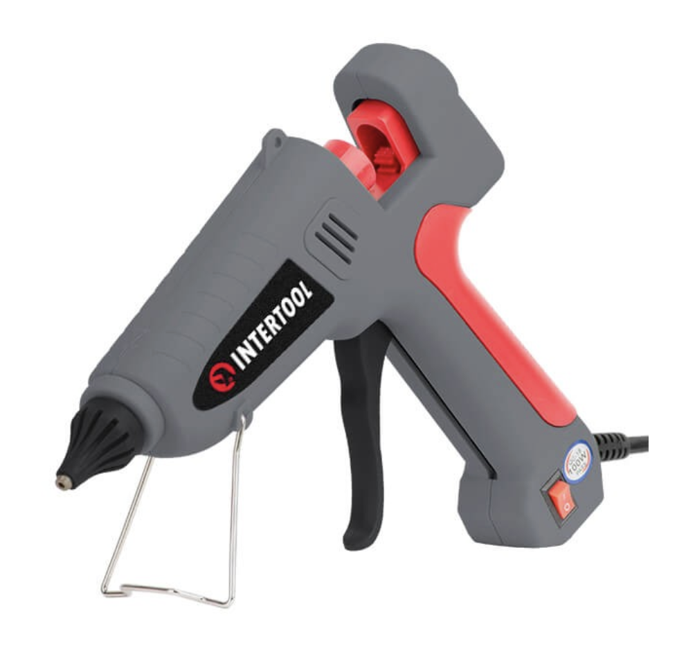 Пістолет клейовий INTERTOOL 100 Вт, 230 В, 215-230 °C під стрижні 10.8-11.5 мм, 13-30 г/хв., фото 1