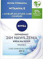 Nivea 24h Moisture освежающий дневной крем SPF15 для нормальной и комбинированной кожи 50 мл (7305612)