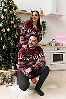 Новогодний свитер с оленями парный для мужчин и женщин теплый зимний зимний цена за 1 свитер Adore Новорічний