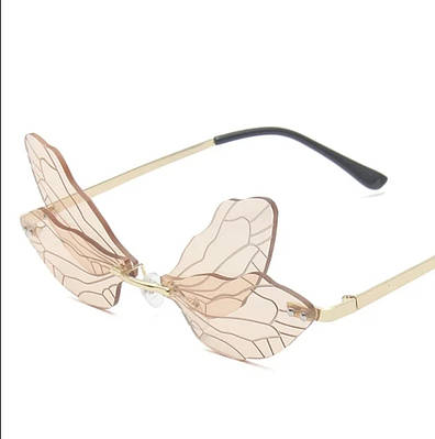 Коричневі окуляри Метелики, захист від ультрафіолетових променів UV400. Оригінальні окуляри для креативних людей.