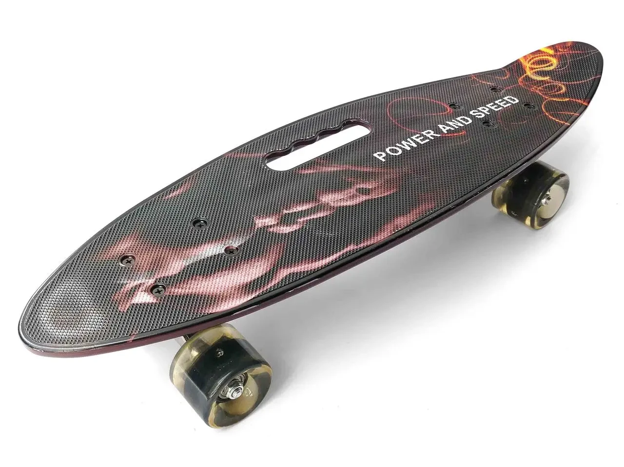 Дитячий пінні Penny Board скейт дека 55 х 15 см із ручкою для зручного перенесення, колеса зі світлом