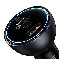 Автомобільний зарядний пристрій Baseus Qualcomm 160W (2xType-C+USB) + Кабель Type-C+Type-C 100W, фото 10