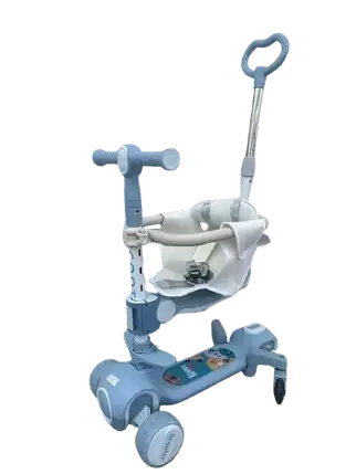 Самокат дитячий Scooter колеса зі світлом, складаною, додаткові колеса, батьківська ручка, фото 1