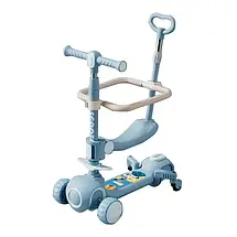 Самокат дитячий Scooter колеса зі світлом, складаною, додаткові колеса, батьківська ручка, фото 4
