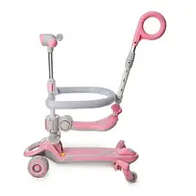 Самокат дитячий Scooter колеса зі світлом, складаною, додаткові колеса, батьківська ручка, бампер, фото 2