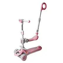 Самокат дитячий Scooter колеса зі світлом, складаною, додаткові колеса, батьківська ручка, бампер, фото 3