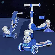 Самокат біговел дитячий Scooter колеса зі світлом, складаною, з музикою, фото 5