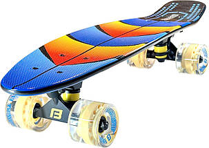 Дитяча пінні Penny Board скейт дека 70 х 17 см колеса зі світлом, фото 4