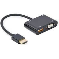 Переходник Cablexpert HDMI to HDMI/VGA+audio 3.5mm A-HDMIM-HDMIFVGAF-01 l