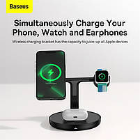 Бездротовий зарядний пристрій Baseus Swan Magnetic 3-in-1 20W, фото 3