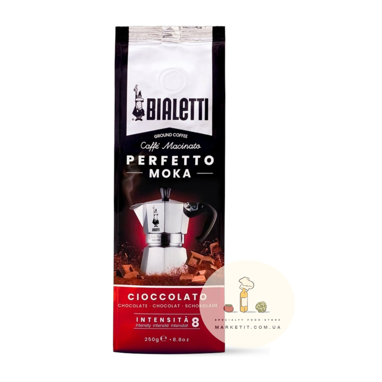 Мелена кава Bialetti Perfect Moka Chocolate, зі смаком шоколаду 250 г.