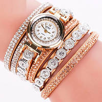 Женские часы браслет на руку челотый с серебряным CL Karno Adore Жіночий годинник браслет на руку чолотий з