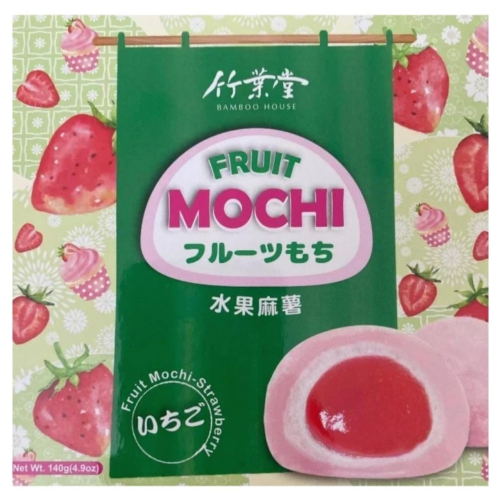 Японські моті Bamboo House Fruit Mochi Strawberry Полуниця 140г