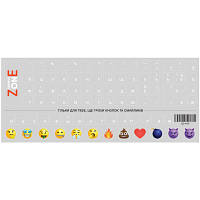 Наклейка на клавиатуру SampleZone прозрачная, белый SZ-N-W l