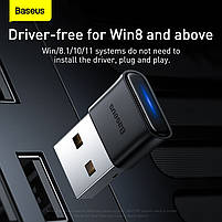 Бездротовий адаптер Baseus BA04 mini Bluetooth 5.0 адаптер USB приймач комп'ютерний передавач, фото 10