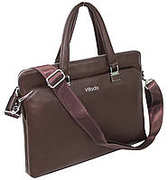 Женский деловой портфель с эко кожи Villado коричневый портфель унисекс Adore Жіночий діловий портфель з еко