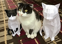 PaperKhan Конструктор из картона кот кошка котик оригами papercraft 3D фигура развивающий набор антистресс